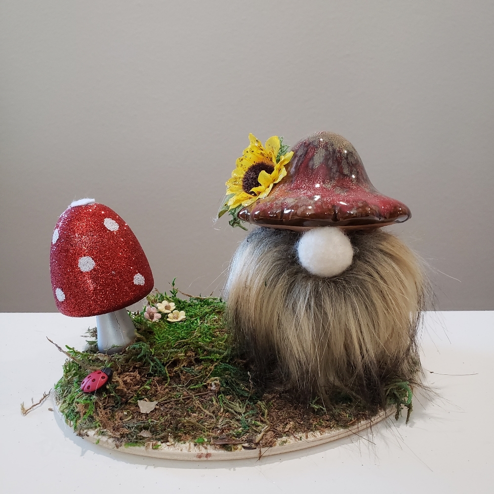 Gnome mushroom decor